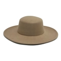 Elegante sombrero fedora de fieltro de lana camel con ala ancha y copa plana de invierno - M (56-58cm) / Camel (Wide Brim)