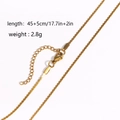Detail view of 18k gold stainless steel S-link chain with lobster clasp and extension - Flat S Chain / Gold