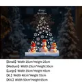 Kerst sneeuwpop elektrostatische raamstickers in diverse maten met sneeuwvlokken ontwerp - SDHZUV-32B Sneeuwpop & Kerstboom Set / Klein 25x25cm