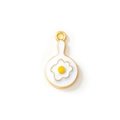 DIY cartoon fried egg pan charm alloy pendant for jewelry and keychain accessories - Fried Egg in Pan