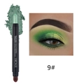 Detailed view of #9 green eyeshadow stick with brush head and professional eye makeup effect - 09 Green