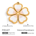 Stainless steel cherry blossom pendant in gold and pink gradient with size details - PJ91427-Pink White Cherry Blossom