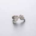 Polished titanium steel ear stud with heart-shaped zircon and wing-shaped silver design - Wing Style (A112-1#) / Single Piece