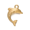 Polished gold-plated stainless steel dolphin pendant for DIY jewelry bracelets - Gold 557# Dolphin Charm / 15*20mm