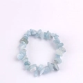 Handmade light blue natural crushed stone bracelet with irregular crystal mineral beads - Aquamarine