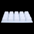 Vue détaillée du moule en silicone blanc à 15 cavités en forme de dent pour DIY - Moule en Silicone Mini Bulle 15 Cavités