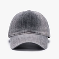 Cappellino da baseball classico in cotone lavato grigio scuro con visiera curva - Regolabile / Grigio Chiaro Lavato (25A288)