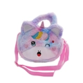 Borsa a tracolla unicorno in peluche tie-dye colorato con cinturino rosa regolabile - 21cm*16cm / Viola