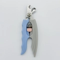 Blue and grey stainless steel pet nail clipper with cat paw safety lock for cats and dogs - Small / Gray Blue