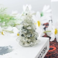 Mini sapin de Noël en résine pour décoration de table avec inclusions minérales - 26 Prehnite