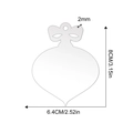 Detailed size chart for acrylic Christmas bulb ornament showing 8cm height and 2mm thickness - Onion Ball