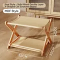 Double-layer X-shaped wooden cat hammock and scratching post with sisal mat 52x35x30cm - Sisal / MDF