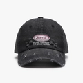 Dunkelgraue Baseballkappe im Vintage-Look mit Stickerei und Destroyed-Effekten - Verstellbar / Schwarz
