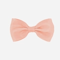 Solid coral pink grosgrain ribbon bow hair clip with double layer swallowtail design - Single Item / Snow Bud