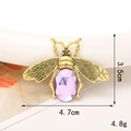 DIY antique gold bee jewelry accessory with purple crystal, size 3.5cm by 4.7cm - Gold/Purple Bee