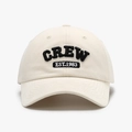 Classic cream cotton baseball cap featuring black 3D CREW embroidery and curved brim - Beige