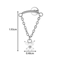 Silver G23 titanium labret stud with crystal butterfly pendant and 1.93cm chain drop - Butterfly / Silver