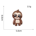 Cute brown sloth embroidered patch for clothing with dimensions 8.0cm x 5.0cm - Sloth Patch 7