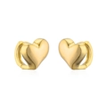 Orecchini a cerchio a cuore minimalisti placcati in oro 14K con finitura lucida - Oro
