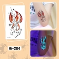 Luminous blue spider tattoo Hi-204 with red wings demon design for Halloween cosplay - Hi-204 Devil Wings