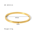 Detail view of 4mm 18K gold plated titanium steel bangle with 60mm inner diameter - 4mm / Gold