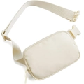 Waterproof beige nylon sports belt bag with adjustable strap and plastic buckle - Off White