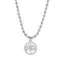 Collana con perline d'argento e ciondolo Albero della Vita cavo in acciaio inossidabile - Collana Color Acciaio (KN234373-Z)