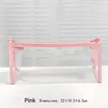 Pink minimalist transparent PVC makeup and stationery bag measuring 22x10.5x6.5cm - Pink