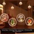 Lot de 4 suspensions LED de Noël avec motifs de Père Noël, sapin, bonhomme et cloches - Ensemble Père Noël + Sapin + Bonhomme de Neige + Cloche