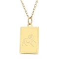 Minimalistische 18k Gold Widder Sternzeichen Halskette mit quadratischem Anhänger für Damen - Widder (KN200345-KLHQ)