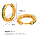 Vergoldete Creolen aus Edelstahl mit grünen Strasssteinen in Mikro-Pavé-Fassung - Gold (Grüner Zirkonia)