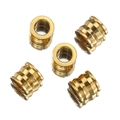 Cinco cuentas cilíndricas de acero inoxidable dorado con textura ranurada para joyas DIY - Dorado