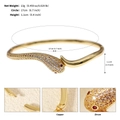 Elegant gold snake open bangle with zircon inlay and red gemstone eyes for women - Snake Red Eye (BS-J5528G) / Gold