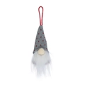 Gnomo natalizio con cappello grigio a maglia e barba bianca in finta pelliccia - Grigio con Cuore Rosso (CX21014-B)