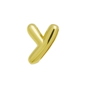 Golden puffy bubble letter Y pendant with 3D rounded shape and high polish finish - Gold/Letter Y