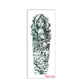 Waterproof full arm temporary tattoo WD-014 with religious nun and wings design - WD-014/Nun Saint and Wings