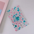 Detail of pink and blue acrylic heart-shaped rhinestone stickers for DIY craft decoration - No.8 (Pink Blue)