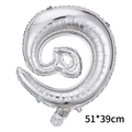Palloncino in foglio d'argento da 16 pollici a forma di @ per feste, 51x39 cm - Simbolo @ / Argento