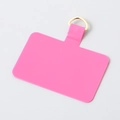 Dettaglio della toppa in TPU rosa per cordino cellulare con fibbia a D in metallo oro - Rosso Rosa Fibbia Dorata Stile Quadrato (K2862)
