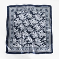 Dunkelblaues quadratisches Halstuch mit Paisley-Muster und Vintage-Druckdesign - 60x60cm / Marineblau
