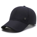 Gorra de béisbol azul marino para hombre con escudo metálico M y tejido de sarga suave - Ajustable / Azul marino
