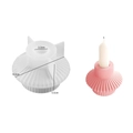 Silicone mold for striped cylindrical candle holder with pink resin finished example - NO.1 Striped Lantern Candle Holder