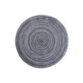 Nordic grey round woven placemat made of heat-resistant cotton and linen fiber - Silver Black Gray