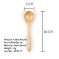 Japanese style lotus wood round spoon in natural finish, size 16.5cm for desserts - Natural Wood (16.5*4.2cm Round Mouth Spoon)