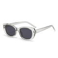 Retro cat-eye sunglasses with transparent grey frames and dark lenses for men and women - Transparent Grey Frame Grey Lens