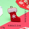 Detailed view of resin Christmas stocking charm with snowflake pattern and size dimensions - 19# Snowflake Sock