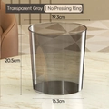 Modern transparent grey desktop trash bin in medium size without pressure ring - Medium/No Press Ring / Transparent Gray