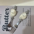 Elegant shell-handle fork and bottle opener set with stainless steel finish - Pearl Shell Fork