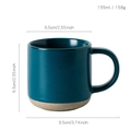 Deep blue ceramic 155ml cappuccino cup with matte beige base and dimension markers - 155ml / Dark Blue
