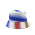 Colorful gradient bucket hat with vibrant blue, red, and yellow tones and stitched brim - One Size / Blue